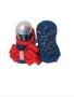 Imagem de Sapatilha Azul Com Laço Vermelho e Perolas 16-22 Infantil Ref 01079423
