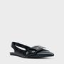 Imagem de Sapatilha Carrano Slingback Laço Ilhós Couro Preto - 507081
