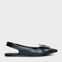 Imagem de Sapatilha Carrano Slingback Laço Ilhós Couro Preto - 507081