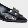 Imagem de Sapatilha Carrano Slingback Laço Ilhós Couro Preto - 507081