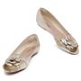 Imagem de Sapatilha LeRUCHEL PeepToe Flor Feminino Ouro 