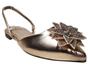 Imagem de Sapatilha Metalizada Cobre Slingback Com Flor Strass