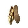 Imagem de Sapatilha Mocassim Feminino Bico Fino Croco Dourado