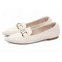 Imagem de Sapatilha Mocassim Feminino Bico Fino Off White 156D