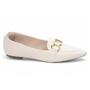 Imagem de Sapatilha Mocassim Feminino Bico Fino Off White 156D