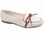 Imagem de Sapatilha Mocassim Feminino Rasteiro Off White Com Laço Torricella 456.012D