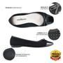 Imagem de Sapatilha Moleca Nobuck Premium Micro Perfuros Bico Quadrado Verniz Preto Feminino