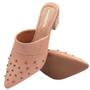 Imagem de Sapatilha Scarpin De Salto Mule Com Tachas Lindo e Confortável
