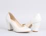 Imagem de Sapato Boneca Salto Bloco 7cm Velvet Off White CBK