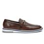 Imagem de Sapato Casual Mocassim Social Loafer Couro Masculino Forro Couro Extremo Conforto Versátil Marrom
