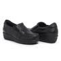 Imagem de Sapato Confort Mocassim ,Plus Size ,Feminino, Ziper lateral , Preto e branco, anti derrapante