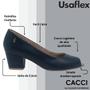 Imagem de Sapato Feminino Salto Conforto Couro PeepToe Usaflex Q6697