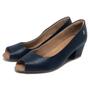 Imagem de Sapato Feminino Salto Conforto Couro PeepToe Usaflex Q6697