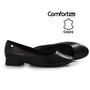 Imagem de Sapato Feminino Sapatilha Comfortflex Couro Conforto 24-82301 Preto