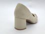 Imagem de Sapato feminino scarpin bico fino salto bloco cor bege e marrom em couro marca Usaflex 702413