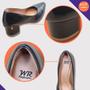 Imagem de Sapato Feminino Scarpin Bico Fino Salto Bloco Grosso Médio Sola Antiderrapante Não Faz Barulho Ao Caminhar Moda Casual Comfort 