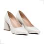 Imagem de Sapato Feminino Scarpin Bico Fino Salto Medio Off White