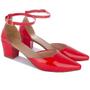 Imagem de Sapato Feminino Scarpin Fivela Bico Fino Salto Grosso Brilho Elegante