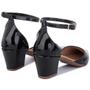Imagem de Sapato Feminino Scarpin Fivela Bico Fino Salto Grosso Brilho Elegante