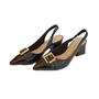 Imagem de Sapato Feminino Slingback Preto Bebecê Com Fivela T3838-536