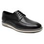 Imagem de  Sapato Masculino 100% Couro legitimo Liso Oxford Derby Bico Redondo Cadarço Sola Borracha 