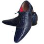 Imagem de Sapato Masculino Italiano Em Couro Oxford - Azul Escama - Blue Croco