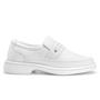 Imagem de Sapato Mocassim Loafer Hospitalar Branco Palmilha Gel Confort Anatômica Couro