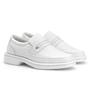 Imagem de Sapato Mocassim Loafer Hospitalar Branco Palmilha Gel Confort Anatômica Couro