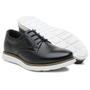 Imagem de Sapato Oxford Casual Masculino Brogue Mocassim Amarrar Couro Preto