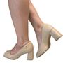 Imagem de Sapato Peep Toe Salto Medio Grosso Feminino Casual Vizzano 1146.101