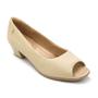 Imagem de Sapato Peep Toe Usaflex Feminino Em Couro Salto Bloco Textura MM1504