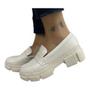 Imagem de Sapato Quiz 641747-20 Mocassim Oxford Casual Salto Tratorado Feminino