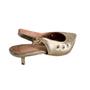 Imagem de Sapato Scarpin Aberto Atras Salto Baixo Slingback Moda Dourado Luxo Vizzano 1441.204