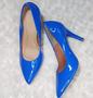 Imagem de Sapato/ scarpin azul bic salto alto 10cm