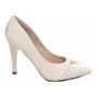 Imagem de Sapato Scarpin Bico Fino Feminino Off  White. Com Salto Alto e Fino 