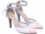 Imagem de Sapato Scarpin Feminino Azul Rosa Branco Salto Fino 66090