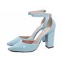 Imagem de Sapato Scarpin Feminino Azul Salto Grosso 9cm 65-03E