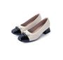 Imagem de Sapato Scarpin Feminino Piccadilly Salto Medio Off White Preto