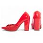 Imagem de Sapato Scarpin Feminino Vermelho Salto Grosso 9cm 65-10B