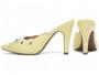 Imagem de Sapato Scarpin Mule Salto Médio Bico Fino Feminino Amarelo Torricella