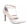 Imagem de Sapato Scarpin Off White Feminino Bico Fino Salto Alto Fino