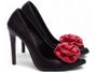 Imagem de Sapato Scarpin Salto 12 Preto Flor Casual AVS 80018A