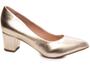 Imagem de Sapato Scarpin Salto Bloco Grosso Baixo Numeração Especial Grande  Metalizado Dourado Arrasadora