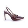 Imagem de Sapato Scarpin Slingback Salto Alto Luana Marrom