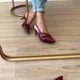 Imagem de Sapato Scarpin Slingback Salto Baixo Ingrid Cherry