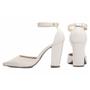 Imagem de Sapato Scarpin Verniz Off White Salto Grosso 9cm 65-03B