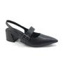 Imagem de Sapato Slingback Usaflex AK0203 Salto Bloco Couro Fivela