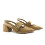 Imagem de Sapato Slingback Usaflex AK0203 Salto Bloco Couro Fivela