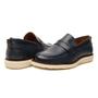 Imagem de Sapato Social Casual Loafer Masculino Derby Em Couro Azul