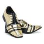 Imagem de Sapato Social Masculino Derby Com Cadarço Em Verniz Segmentado Bico Fino Cap Toe